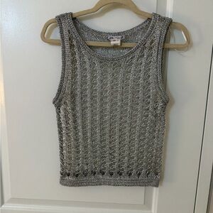 Zara Metallic Knit Tank Top